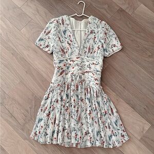 Maje Pleated Floral-print Dress in size 2(NWT)